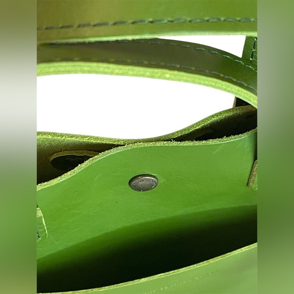 Portland Leather Goods Mini Crossbody Tote Green Apple - Picture 5 of 12